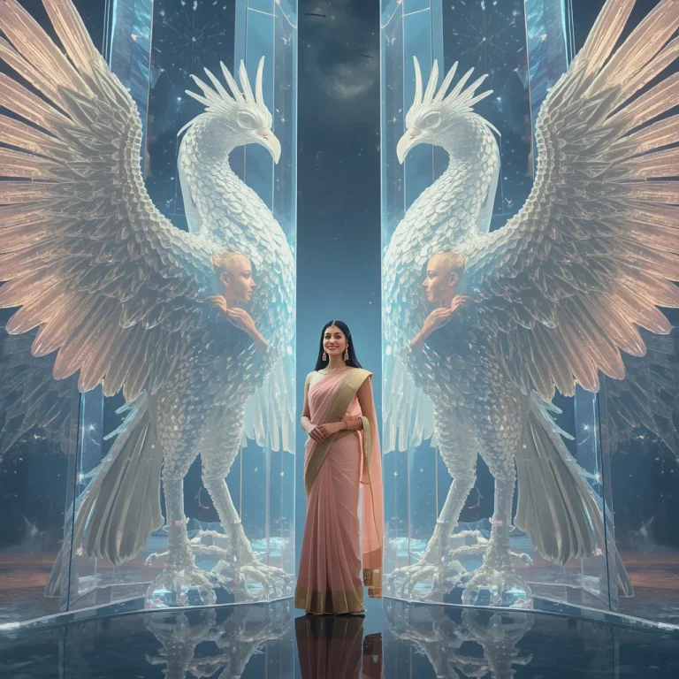 Festive Pastel Saree Crystal Celestial Phoenix Fortress Collage Premium Cinematic | picture prompt — AI image prompt