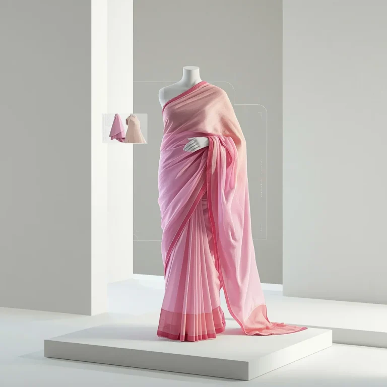 Futuristic Festive Pastel Saree Fabric Data Visualization Fashion Object Abstract Studio Concept Scene | prompt for girls college instagram — AI image prompt
