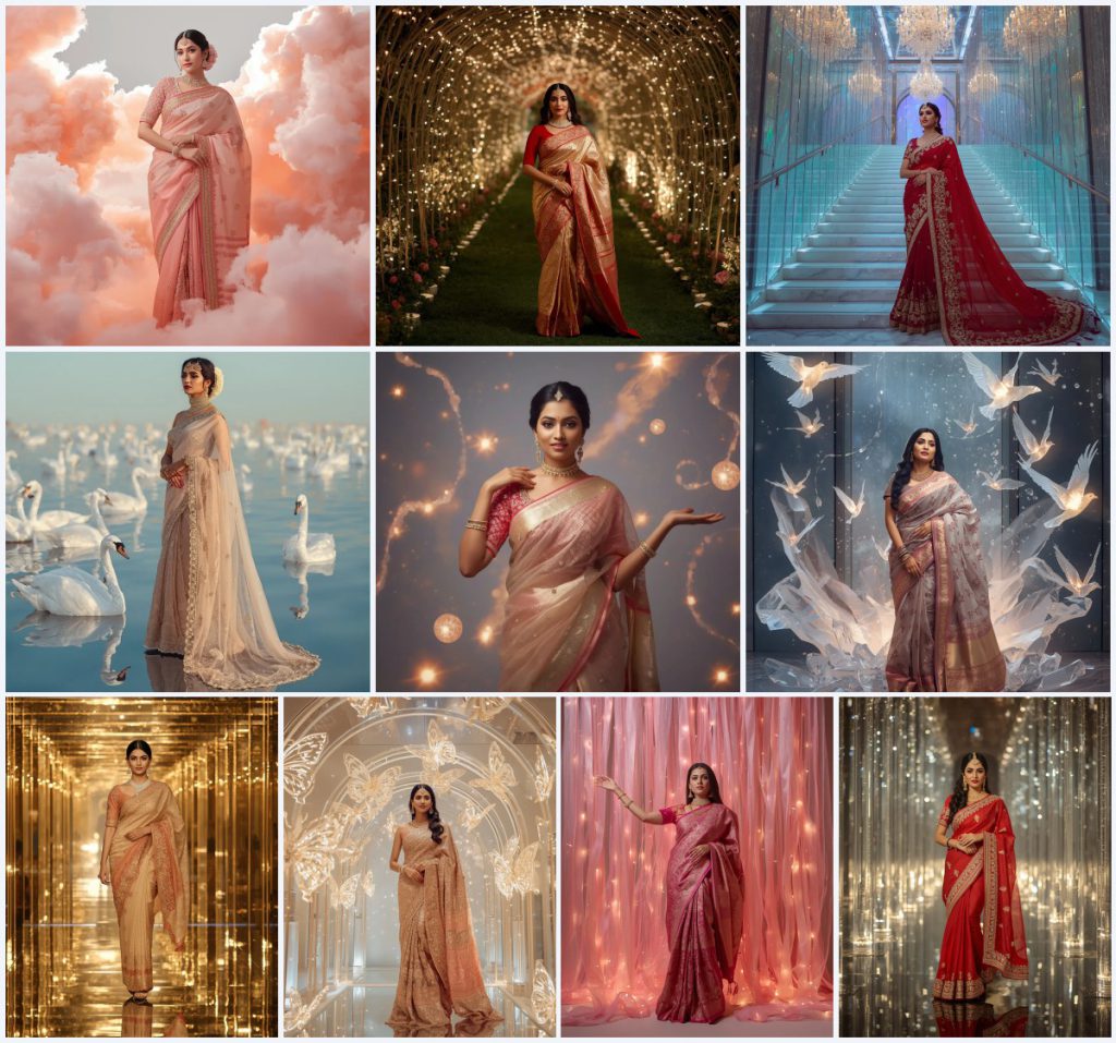 Top 10 Regal Saree AI Prompts for Historical Indian Fort Photoshoots | retro style prompt for gemini girl in saree instagram — AI image prompt
