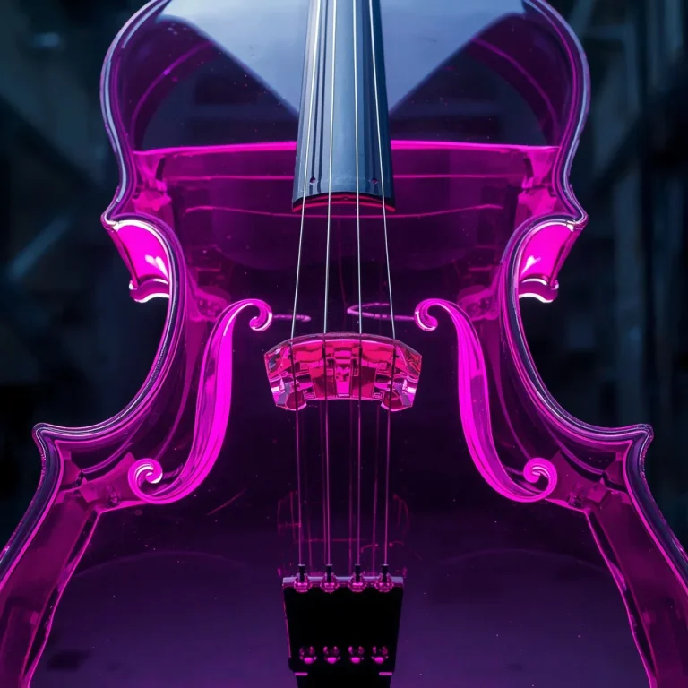 Transparent Cello Filled With Pulsing Neon Magenta Fluid | Trending prompts for Instagram — AI image prompt