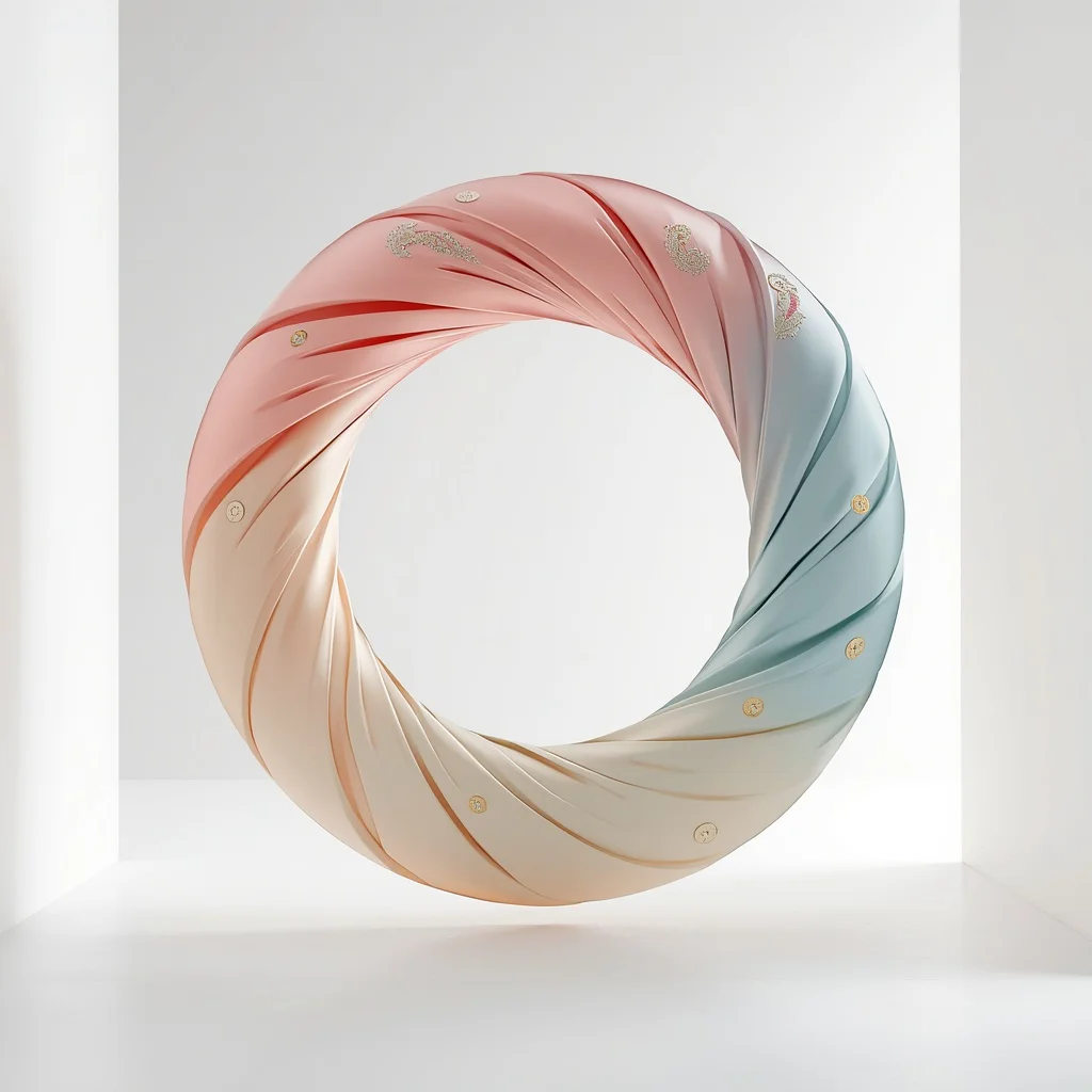 Ultra Luxury Festive Pastel Saree Floating Fabric Ring Composition Circular Motion Editorial Product Scene | instagram trending saree prompt for girl — AI image prompt