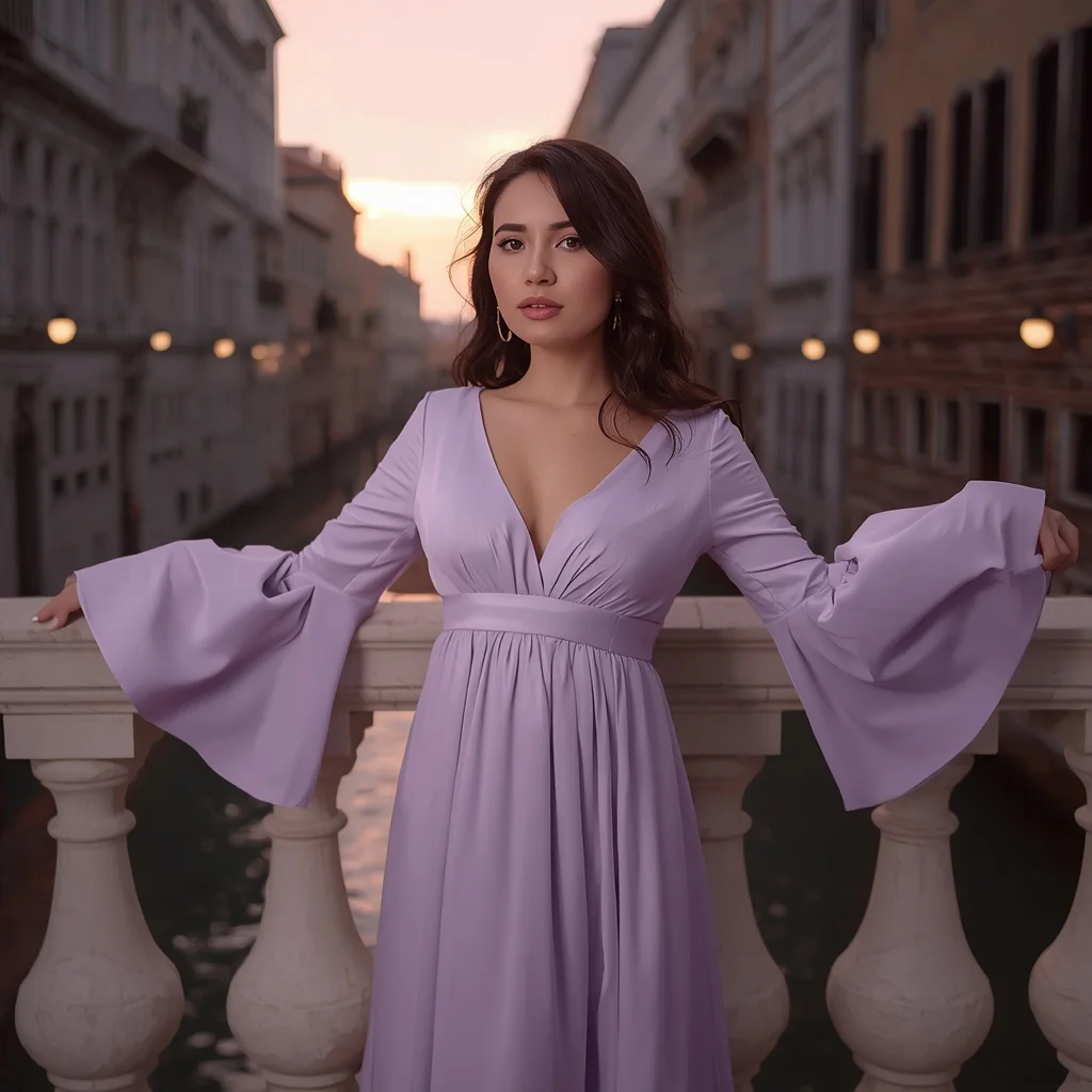 Beautiful Girl In Romantic Pastel Lavender Gown | Kurti Prompt — AI image prompt