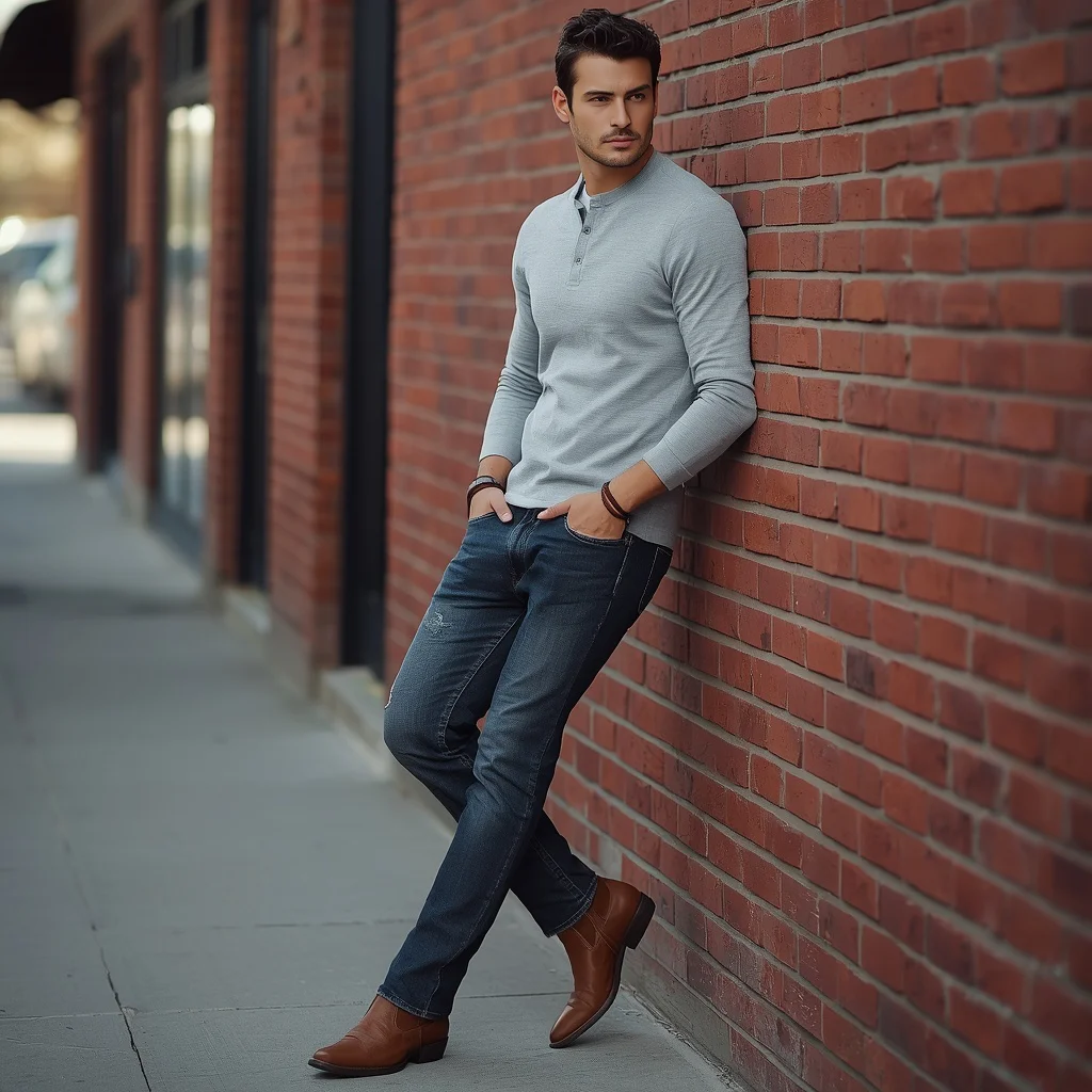 Man in a Refined Modern Western Casual Outfit | Attitude AI Prompt — AI image prompt