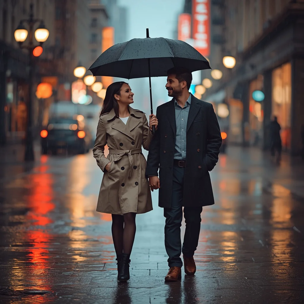 Romantic Rainy City Evening for a Loving Couple | Hot Love Prompt — AI image prompt