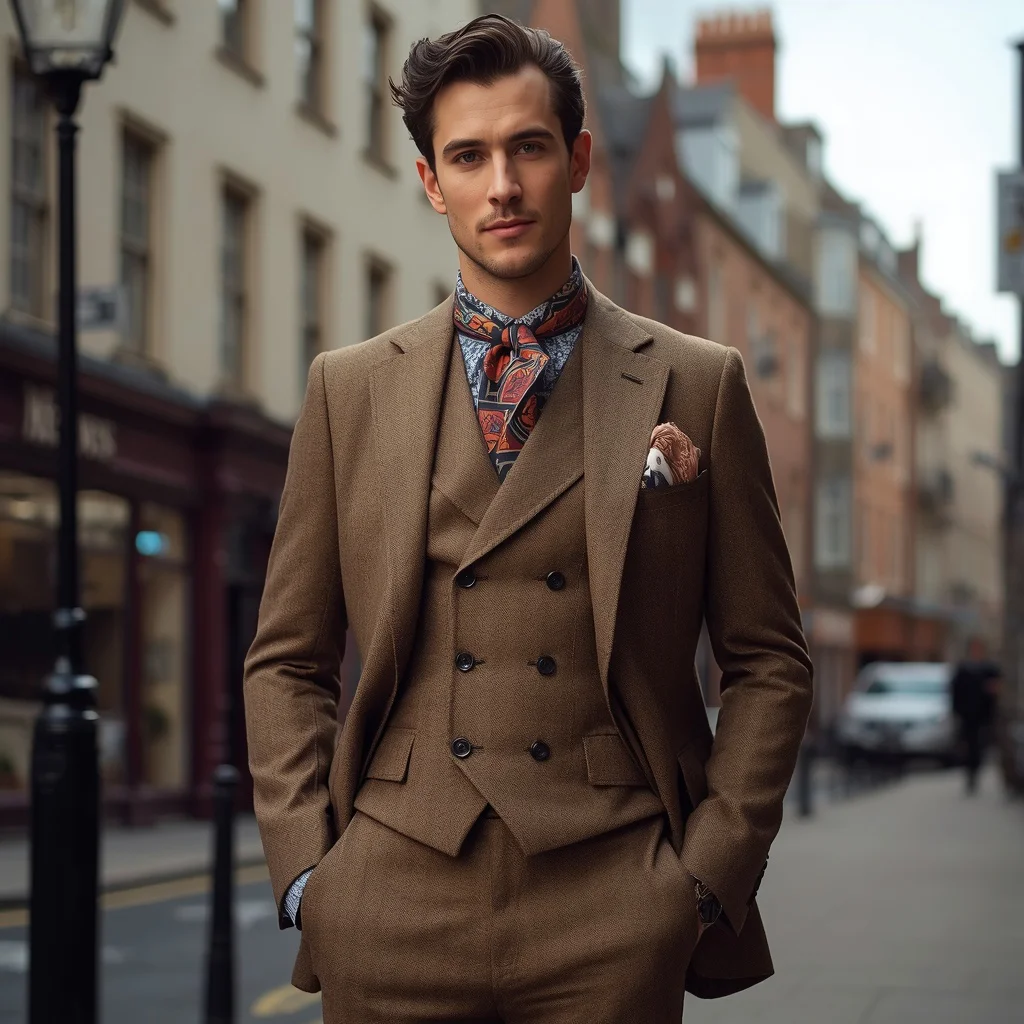 Urban Dandy: A Man in a Bespoke Tweed Suit | Reels Men Prompt — AI image prompt